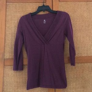 Purple long sleep v-neck - Caslon